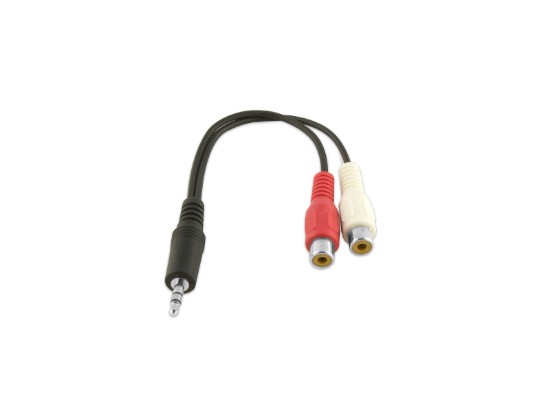 Picture of .5 FT Audio "Y" Splitter Cable - 3.5mm Male to Dual RCA Females