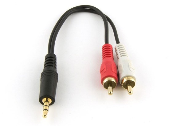 Picture of 6 FT Audio "Y" Splitter Cable - 3.5mm Male to Dual RCA Males